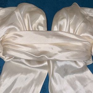 House of CB Elisetta Satin Plunge Off Shoulder Top